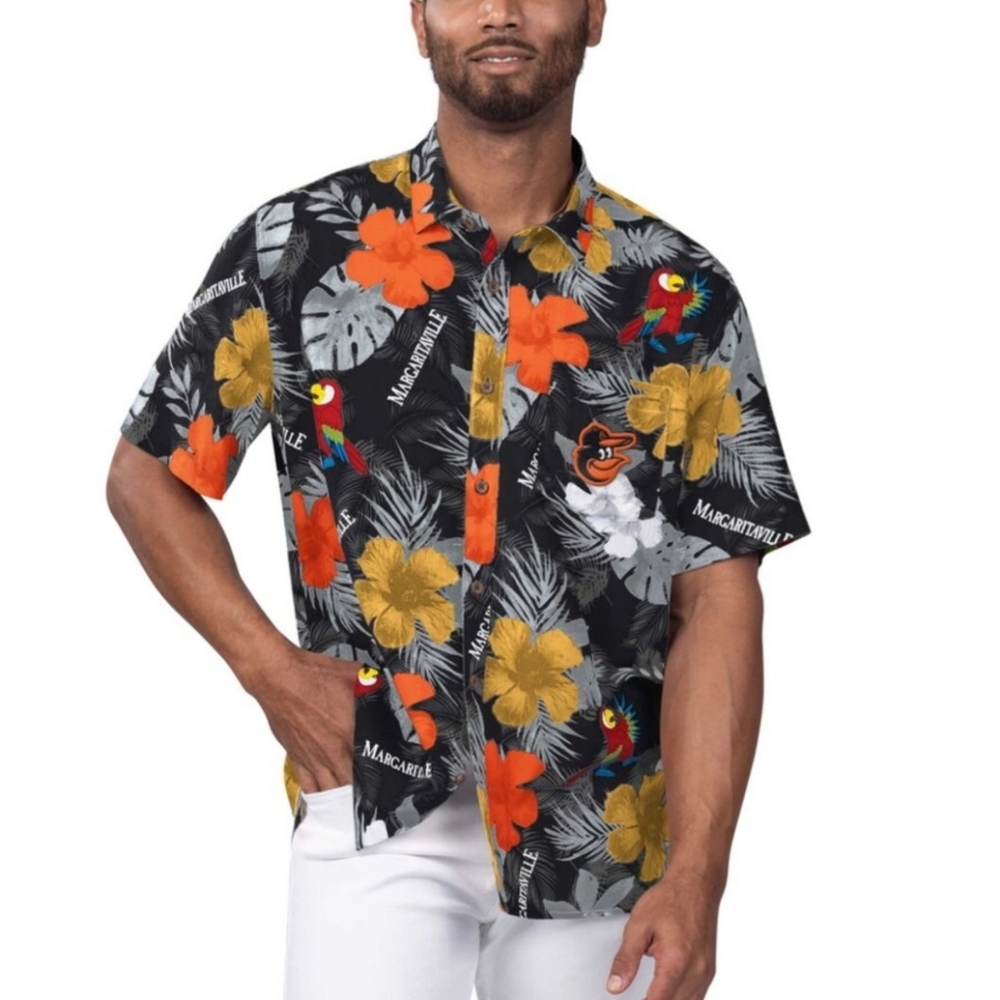 Orioles Hawaiian Margaritaville Shirt Mens XL NWT Tropical MLB Vivid